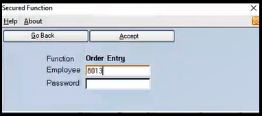 RALPH - Log in to SODA Order Entry Function