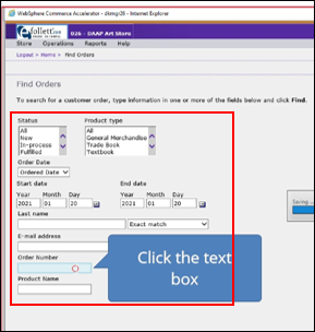SODA - Accelerator Click Order No text box